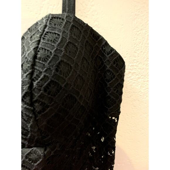 Bebe Black Eyelet Lace Spaghetti Strap Dress Shorts Underneath SIZE S - Picture 3 of 13